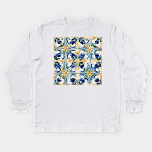 Italian Majolica Tile 11 Kids Long Sleeve T-Shirt